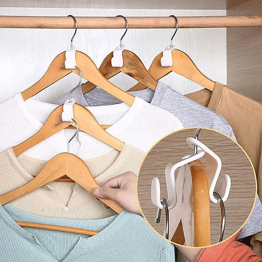 Space-Saving Clothes Hanger Connector Hooks